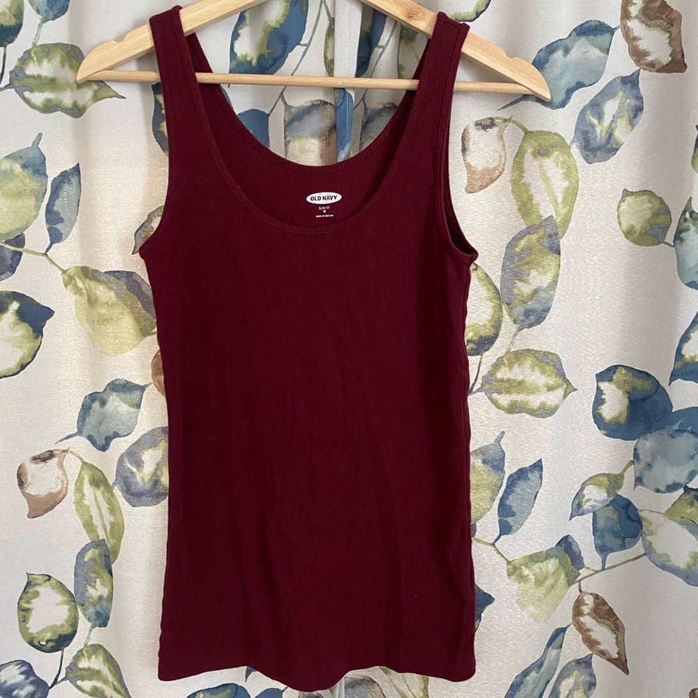 Old Navy red slim fit tank top